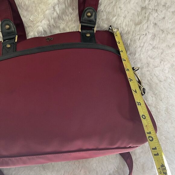 Travelon Anti-Theft Tailored Burgundy Nylon Satchel removable shoulder strap - Picture 8 of 13